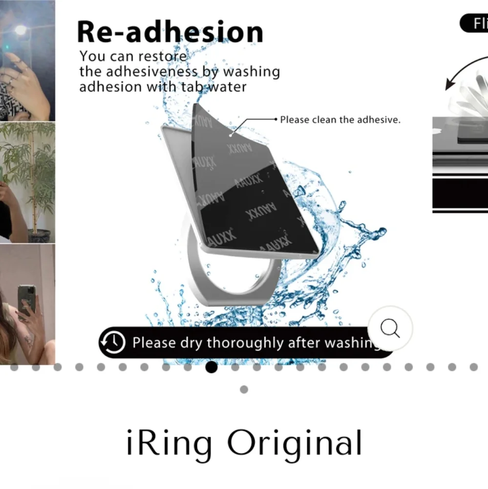 iRing Cellphone Grip and Kickstand, Black, NiB